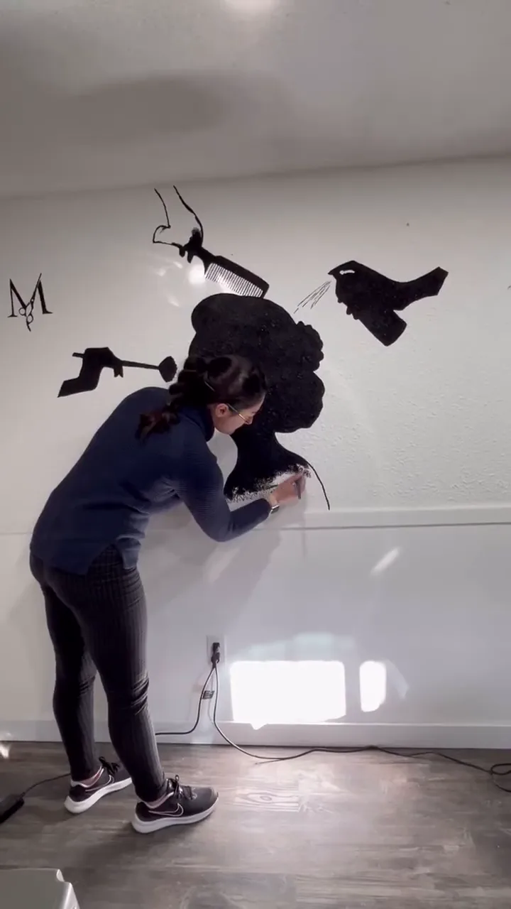 Custom mural in progress by Hadis Shayegan