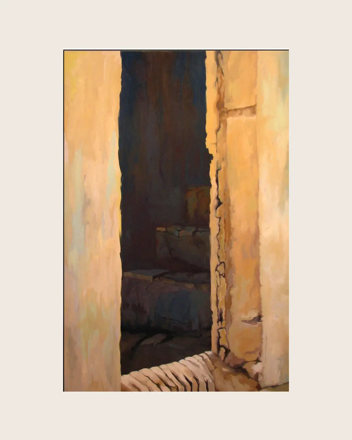The Entry, oil on canvas painting by Hadis Shayegan